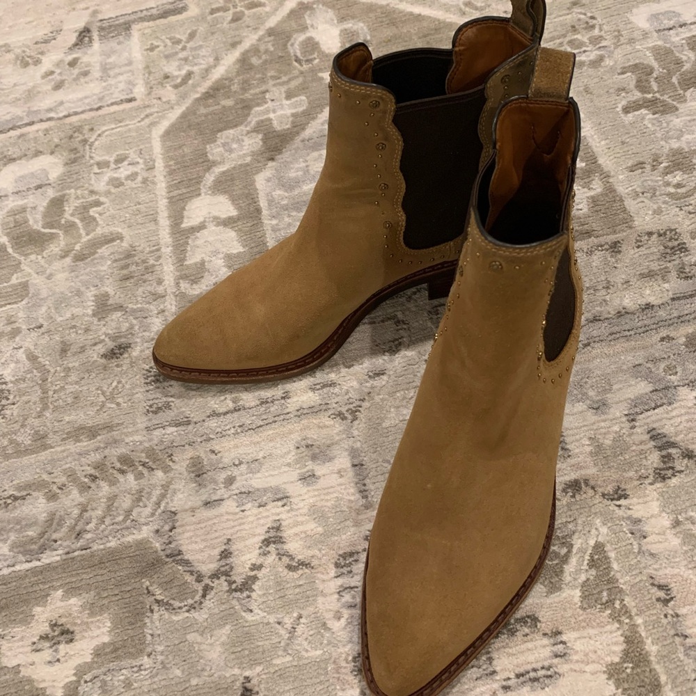Coach Tan Suede Ankle Boots